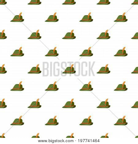 Oktoberfest tirol hat pattern seamless repeat in cartoon style vector illustration