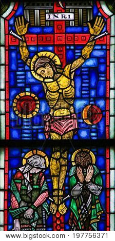 Stained Glass In Worms - Jesus On The Cross