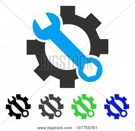 Service Tools flat vector icon. Colored service tools gray, black, blue, green icon variants. Flat icon style for graphic design.