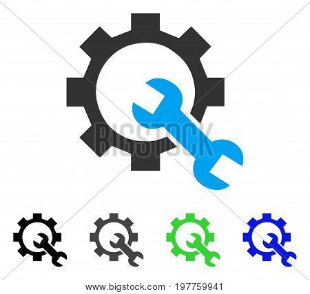 Service Tools flat vector icon. Colored service tools gray, black, blue, green icon variants. Flat icon style for application design.