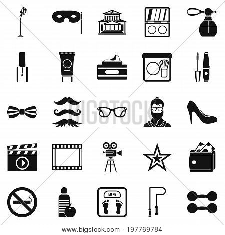 Social events icons set. Simple set of 25 social events vector icons for web isolated on white background