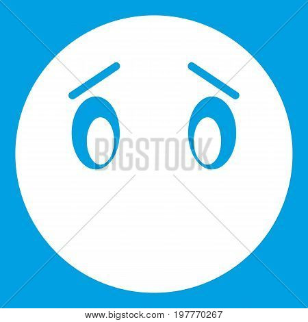 Emoticon white isolated on blue background vector illustration