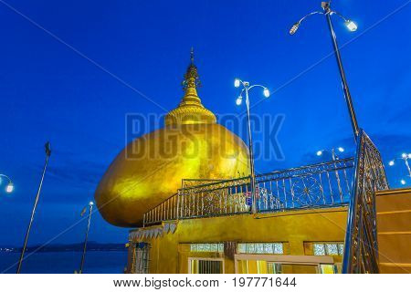 Kyaikhtiyo Golden Rock On Mountain