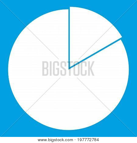 Business pie chart icon white isolated on blue background vector illustration