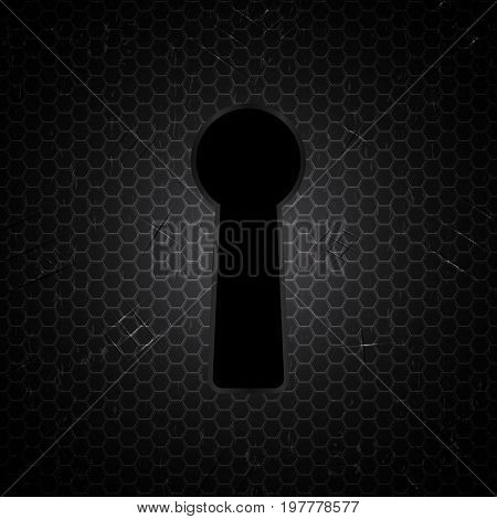 Abstract Keyhole Old Claw Scratch Metal Plate