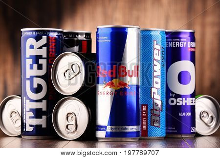 Cans Of Assorted Global Energy Drink Products