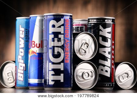Cans Of Assorted Global Energy Drink Products