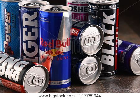 Cans Of Assorted Global Energy Drink Products