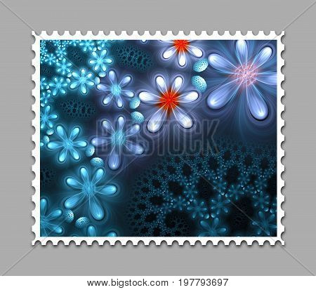 Computer Generated Fractal Artwork Stamp Template