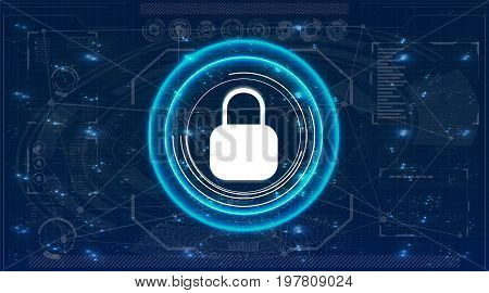 Futuristic user interface. Abstract virtual graphic touch user interface. HUD. Hi-tech basic. Blue and white elements. UI hud infographic interface screen monitor radar set web elements