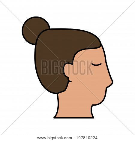 head of woman sideview icon image vector illustration design