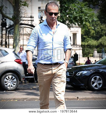 PARIS- 23 June 2017 Alessandro Calascibetta on the street during the Paris Fashion Week