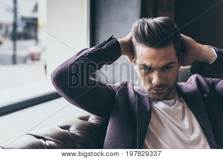Handsome Man With Fashionable Hairstyle