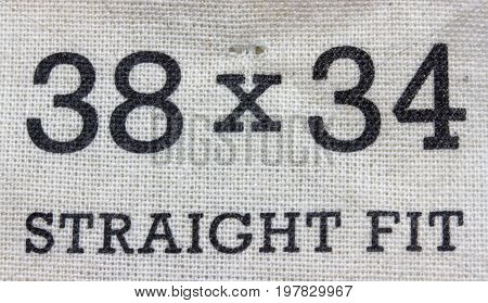 Size Label For Jeans Pants