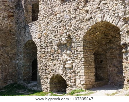Ruins of the castle in Koknese in Latvia.July 2017