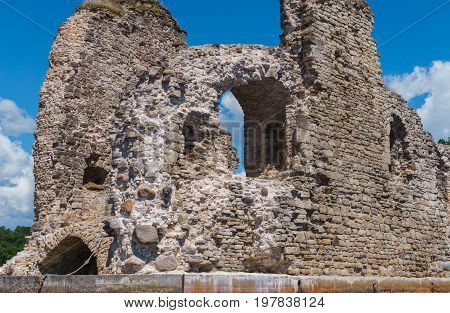 Ruins of the castle in Koknese in Latvia.July 2017