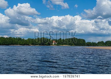 The bank of the Daugava River near Koknese in Latvia. July 2017.