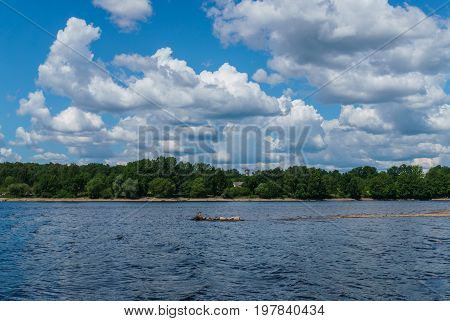 The bank of the Daugava River near Koknese in Latvia. July 2017.
