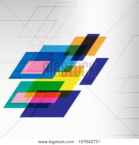 geometric colorful hi-tech motion design background. vector illustration.