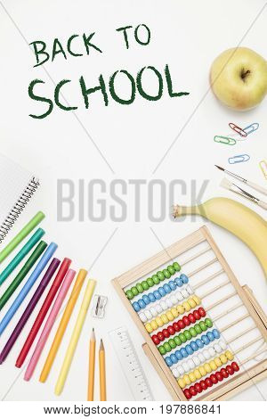 School Accessories On A White Background