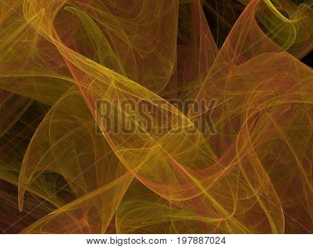 Computer generated background of abstract tellow - brown fractal shapes