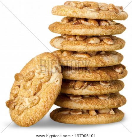 Delicious stack cook nuts stacked cookies white