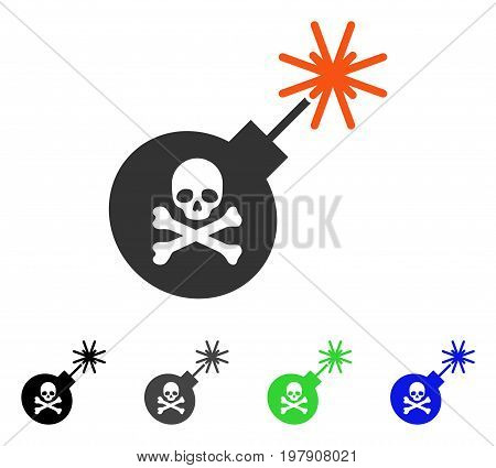 Mortal Bomb flat vector pictograph. Colored mortal bomb gray, black, blue, green pictogram variants. Flat icon style for graphic design.