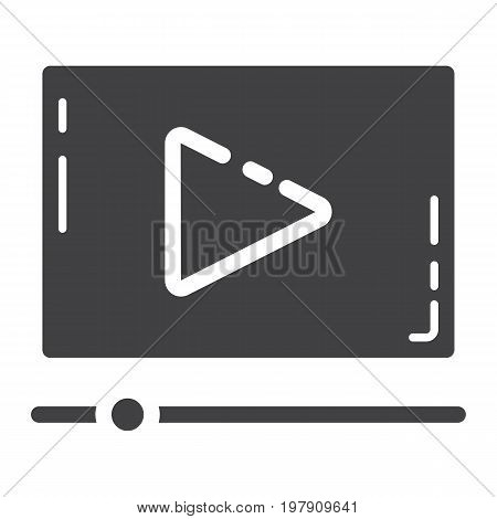 Video Marketing glyph icon, seo and development, play sign vector graphics, a solid pattern on a white background, eps 10.