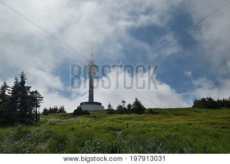 Cloudy weather on the Praded, Jeseniky, Czech Republic