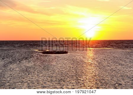 Sunset sunrise on the beach latvia balic sea