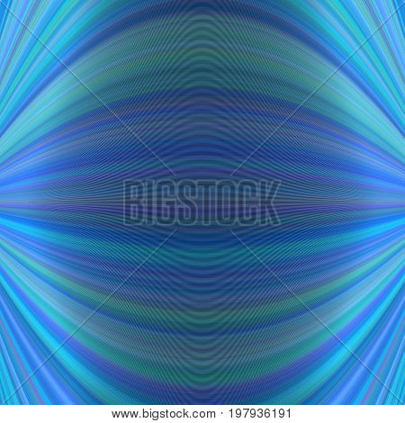 Abstract symmetrical motion background from thin curved lines in blue tones - vector graphic design