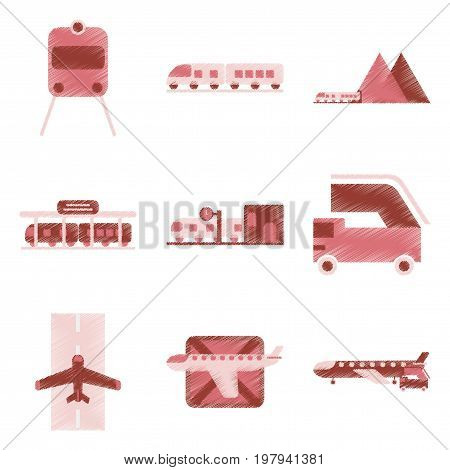 Set of Flat Icons in Shading Style logistics