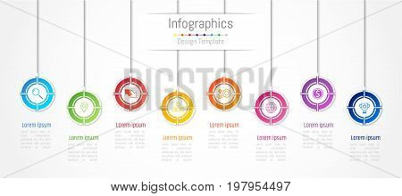 infographic; business; data; timeline; concept; option; step; process; 8; eight; creative; paper; chart; graph; graphic; icon; communication; diagram; vector; illustration; template; modern; advertisement; design; element; information; number; part; prese