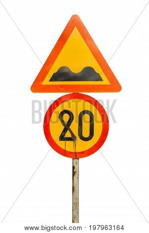 Spray Painted Vandalised Speed Limit Sign