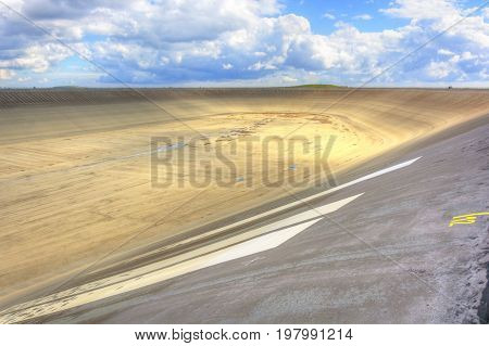 Empty Upper Dam Of The Pumping Hydroelectric Power Plant In The Czech Republic