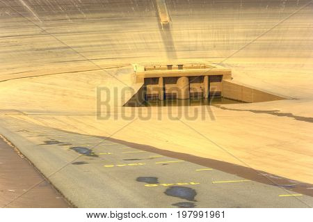 Empty Upper Dam Of The Pumping Hydroelectric Power Plant In The Czech Republic