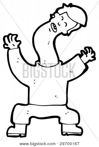 uomo con cartoon cricked collo (versione raster)