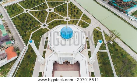 Uzbekistan Tashkent Minor Largest Masjidi Aerial Cityscape.