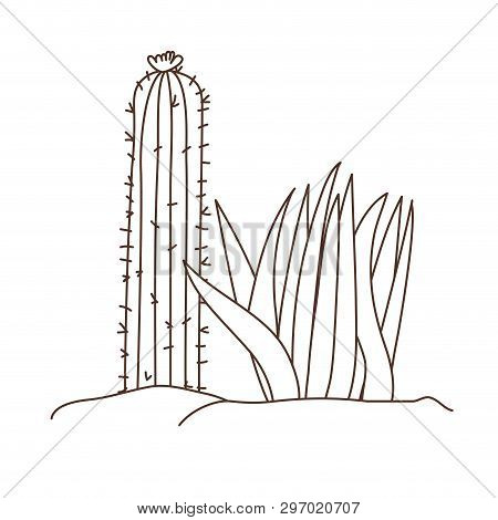 Plant In Landscape Isolated Icon Vector Illustration Design
