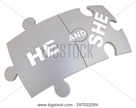 He She Text On Jigsaw Image & Photo (Free Trial) | Bigstock