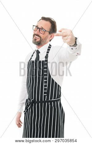 Really Do Not Care. Awful Service. Man Arrogant Rude Barista Show Middle Finger. Annoyed Barista. Ha