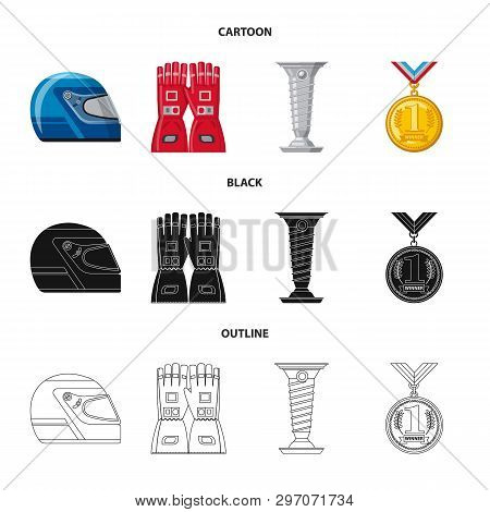 Isolated Object Of Car And Rally Icon. Collection Of Car And Race Stock Vector Illustration.