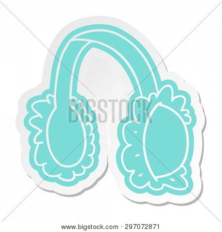 cartoon sticker of pink ear muff warmers
