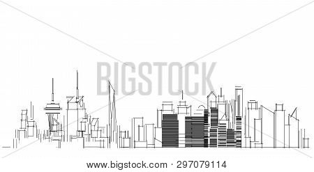 Architecture Abstract, 3D Illustration