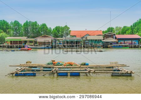 Chanthaburi, Thailand: April 15, 2019 Scenery Of Fishing Village (the No-land Village) On April 15,2