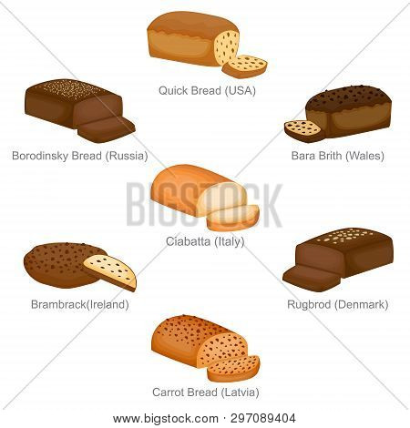 Quick Borodinsky Bara And Famous Unique Bread Of Countries Set