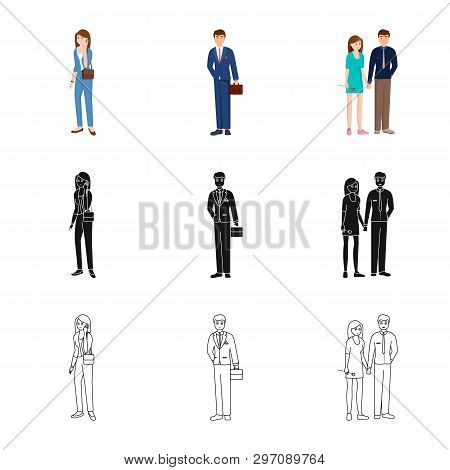 Vector Design Of Character And Avatar  Symbol. Set Of Character And Portrait Vector Icon For Stock.