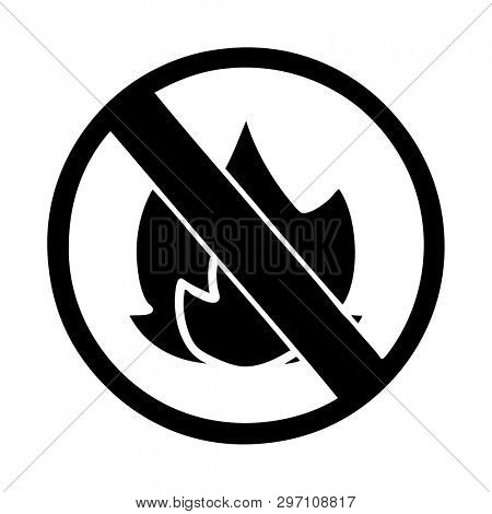 flat symbol of a no fire allowed sign