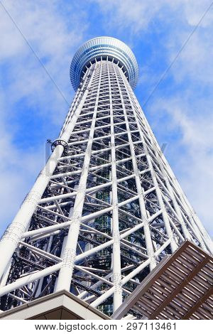 Tokyo, Japan - November 30, 2016: Tokyo Skytree Tower In Japan. The 634m Tall Tv Tower Is The 2nd Ta
