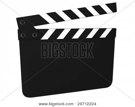 Blank clapboard (clapperboard) isolated